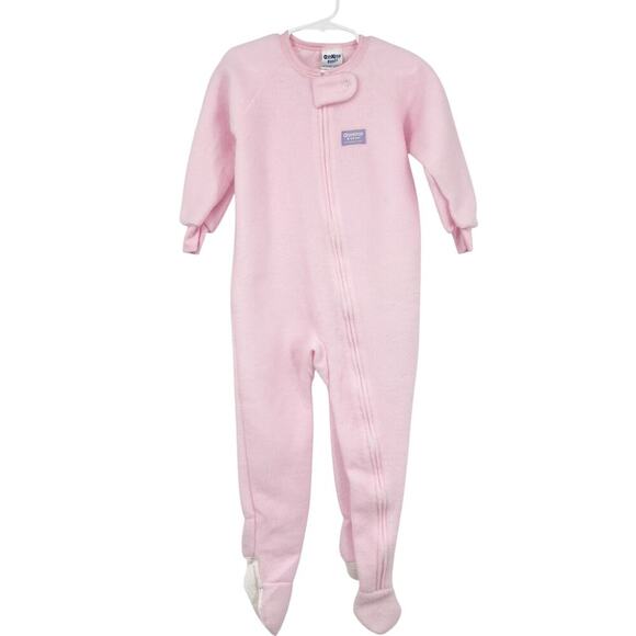 Osh Kosh B'Gosh VINTAGE Pink Footed Pajama Sleeper Zip up Fleece Baby Size 3T - Picture 1 of 8